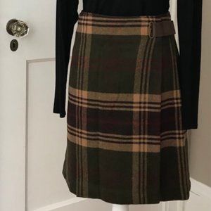 Jones New York Sport Tartan Wool Blend Skirt